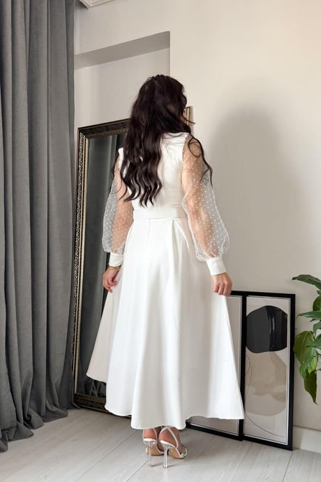 Take Me to Church Belted Midi Dress- White