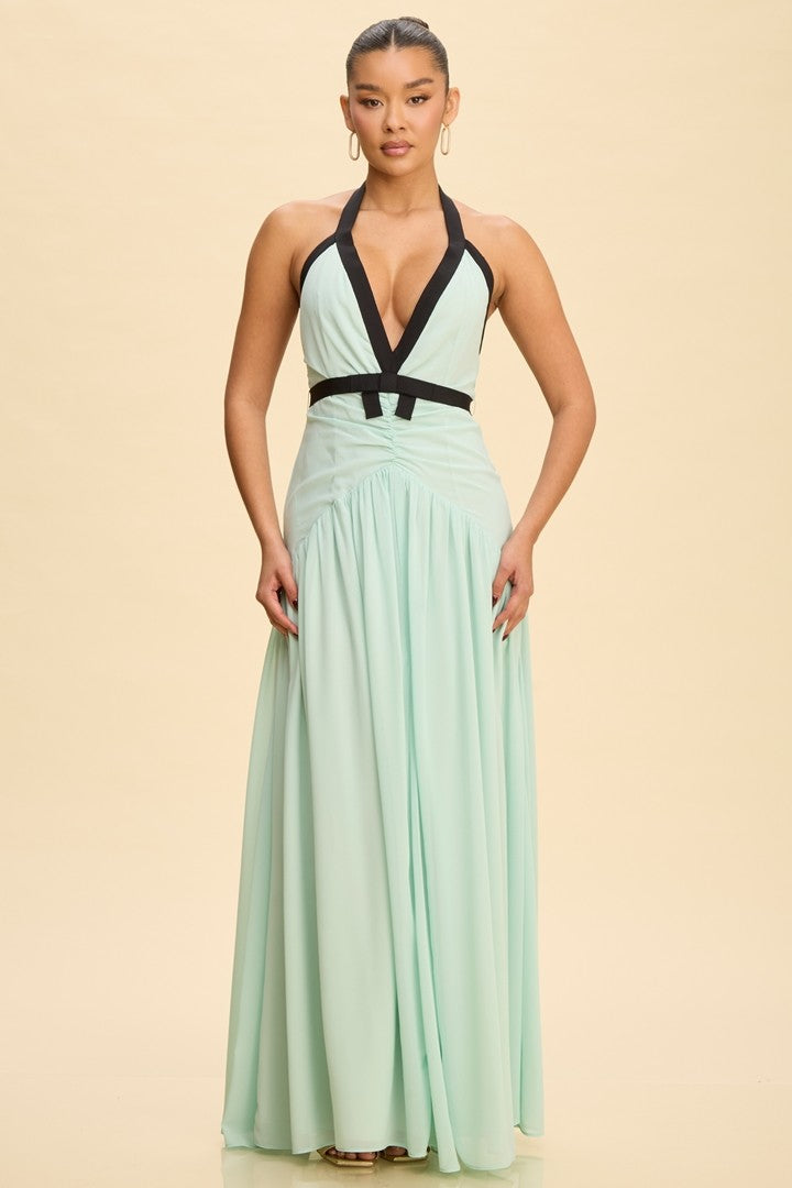 Season's Beginnings Maxi Dress- Green
