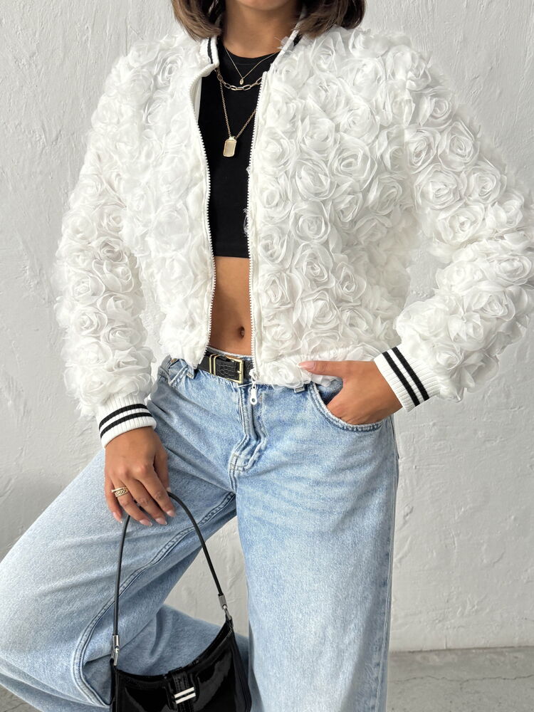 Petals Jacket- White