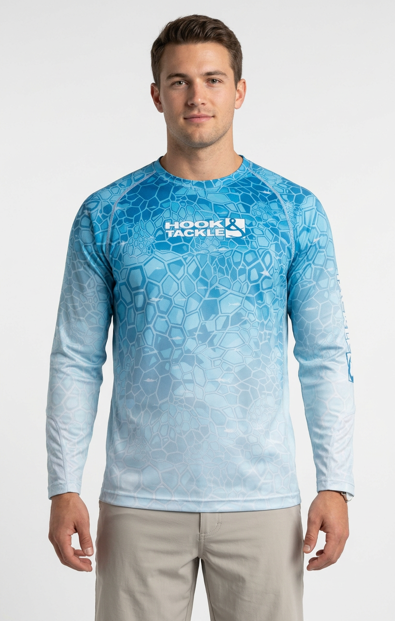 Camisa de Pesca Masculina Marlin Hex Manga Longa com Proteção UV