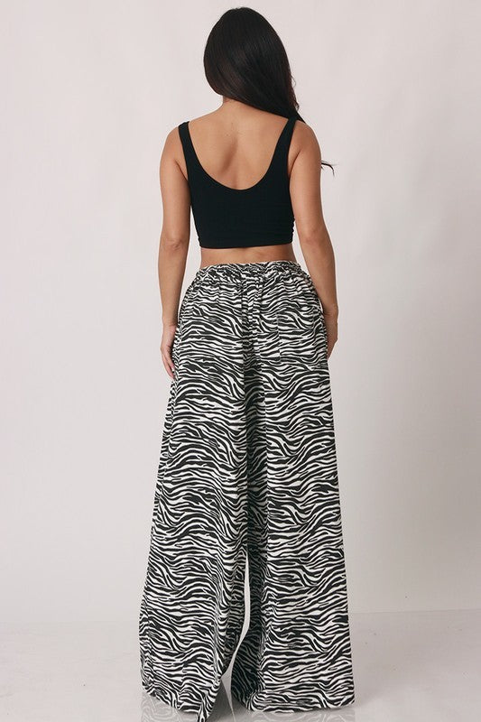 Zebra Print Loose Pants
