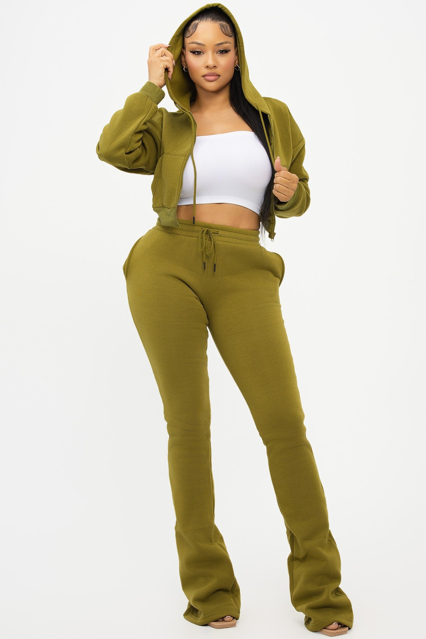 Winter Nights Jogger Set- Olive