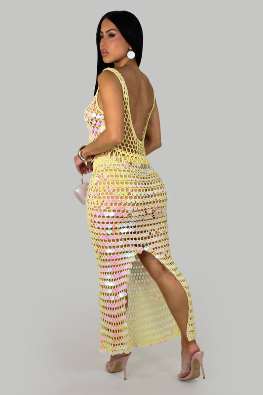 Mint Oasis Swimwear Coverup Skirt Set- Yellow