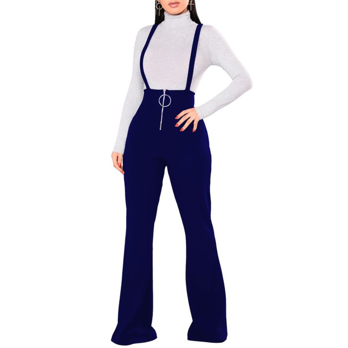 wide leg suspender pants