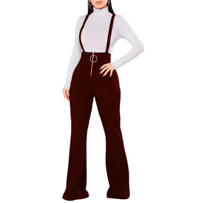 wide leg suspender pants