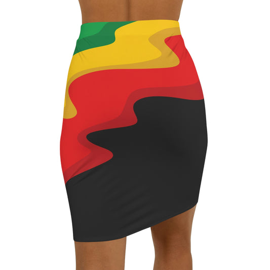 Rasta Print "One Love" Mini Skirt