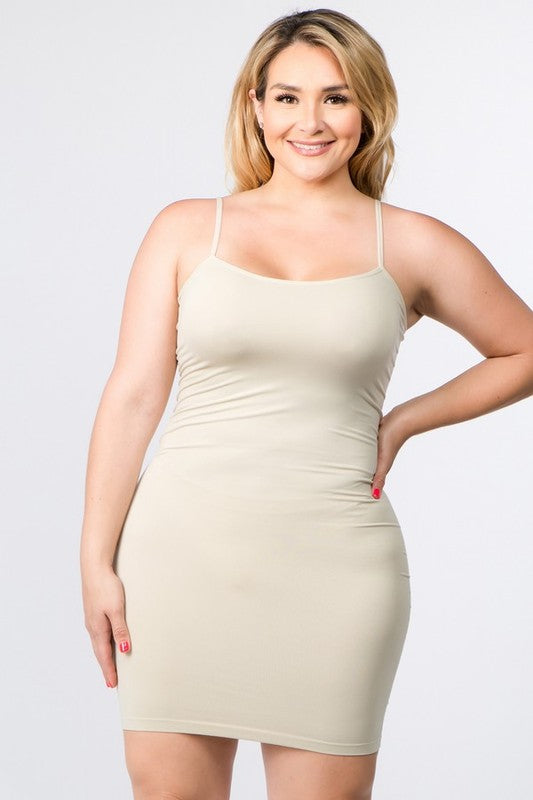 Blusa/Vestido Regata Longo Plus Size Liso Sem Costura (9 CORES)