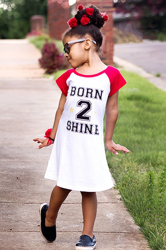 Girl's Oversize "Born 2 Shine" Top