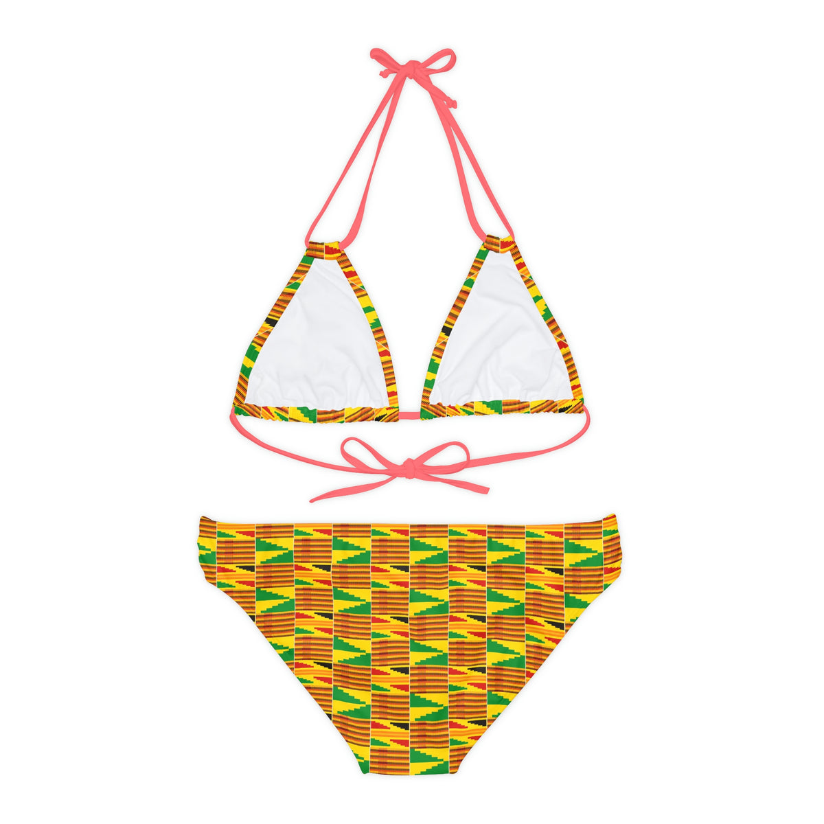 Kente Print Strappy Bikini Set