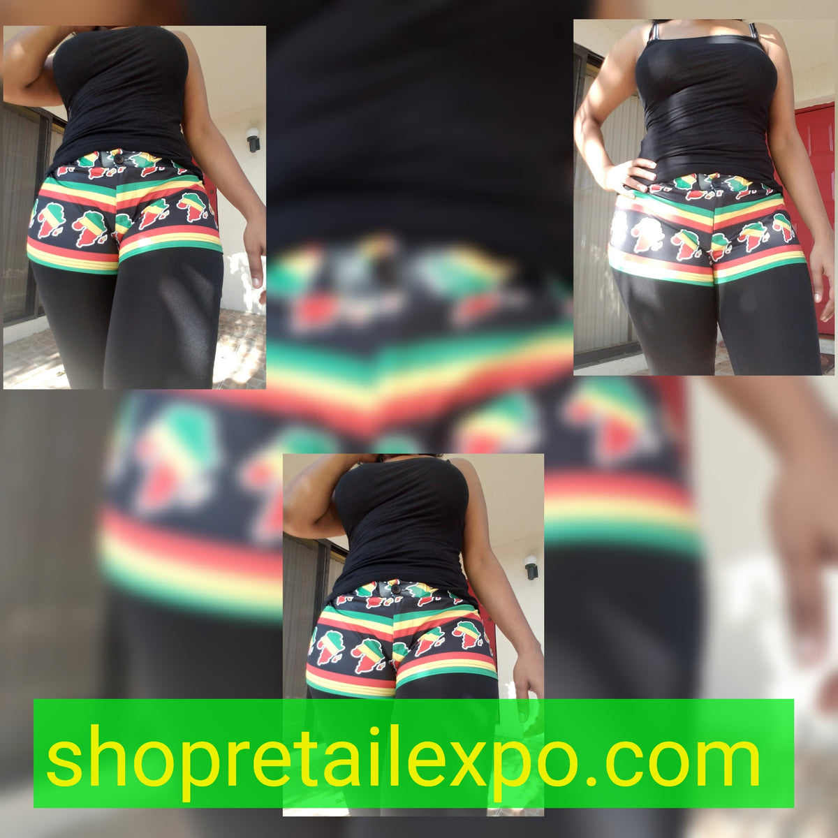 rasta/reggae two piece shorts set