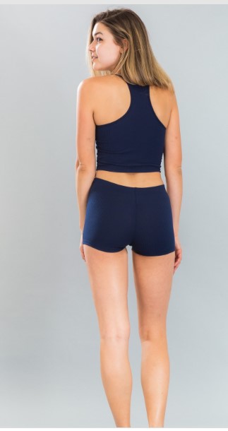 ribbed cropped top & shorts set