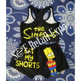 "the simpsons" themed mini shorts & racerback top set