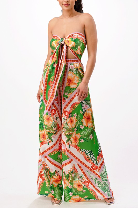 Convertible Wide Leg Jumpsuit