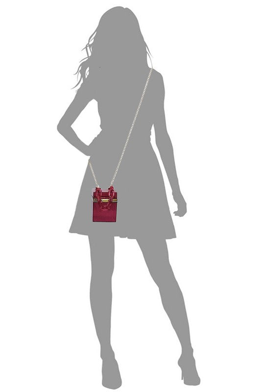 Acrylic Chain Handle See Thru Crossbody Clutch (3 Colors)