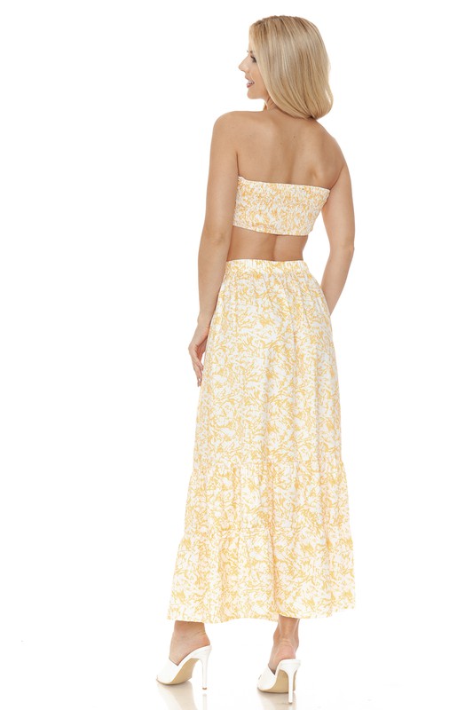 Women's Floral Skirt and Top Set