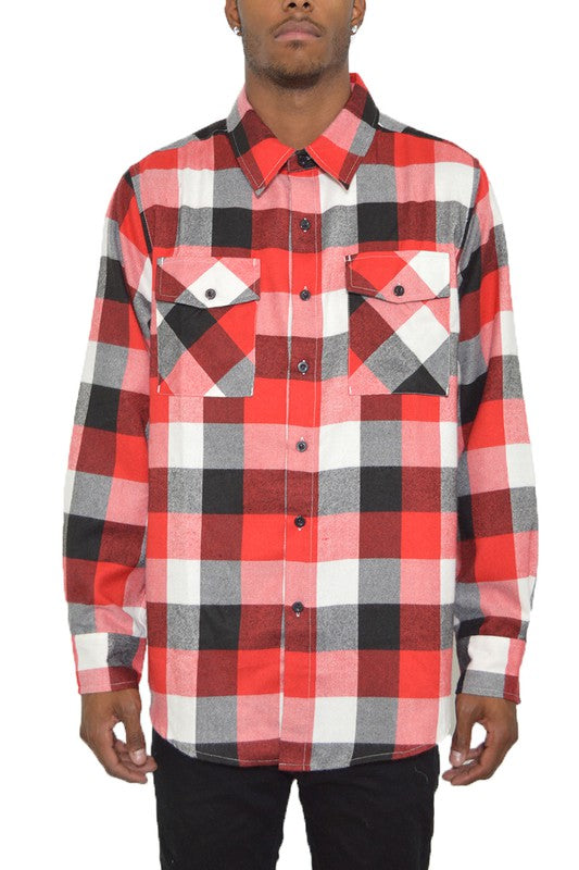Checkered Long Sleeve Flannel Shirt