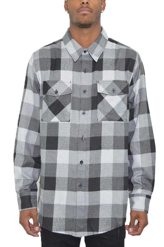 Checkered Long Sleeve Flannel Shirt