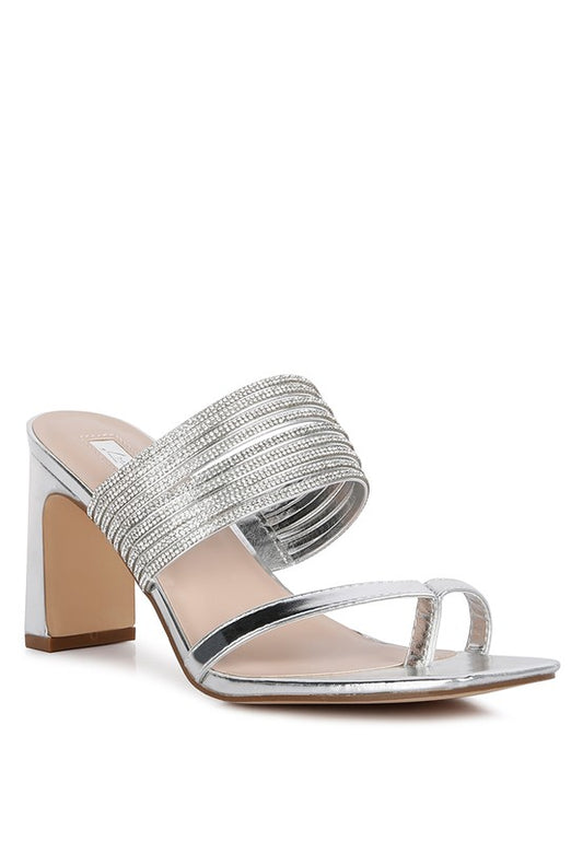 Toe Ring Mid Block Heel Sandals