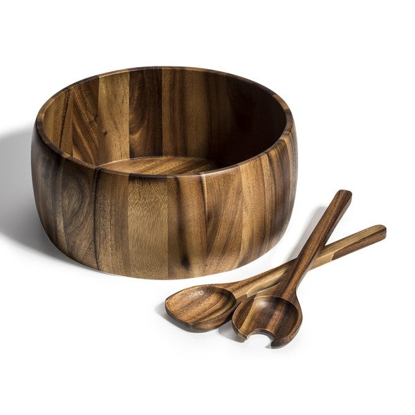 Acacia Wood X-Large Salad Bowl with Servers