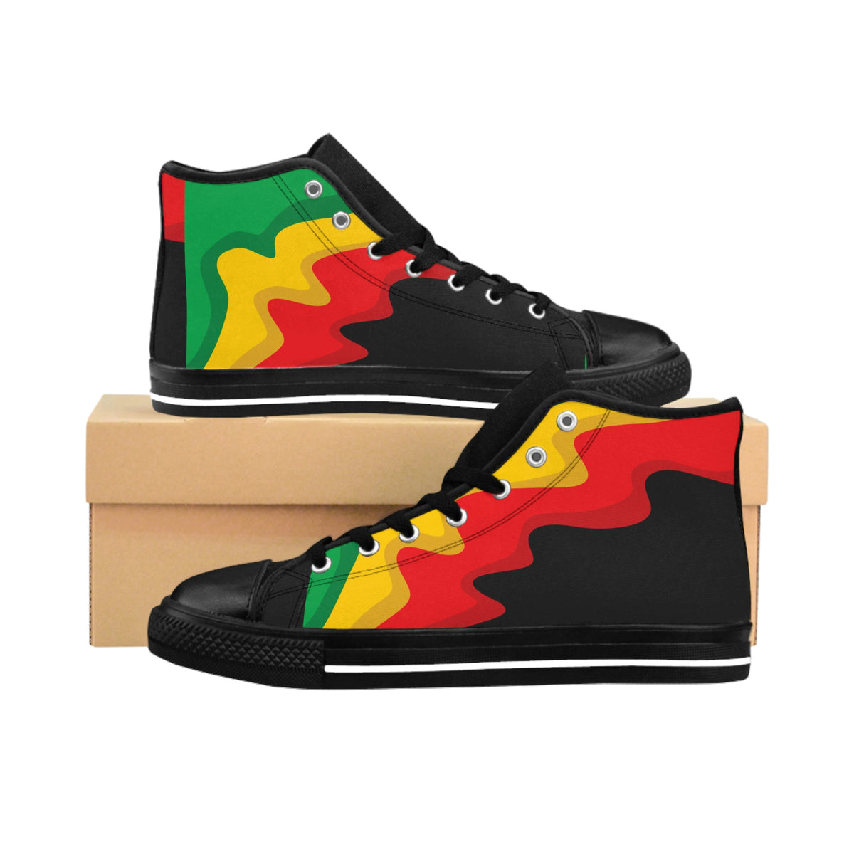 Customized Rasta Print Men's Classic Sneakers