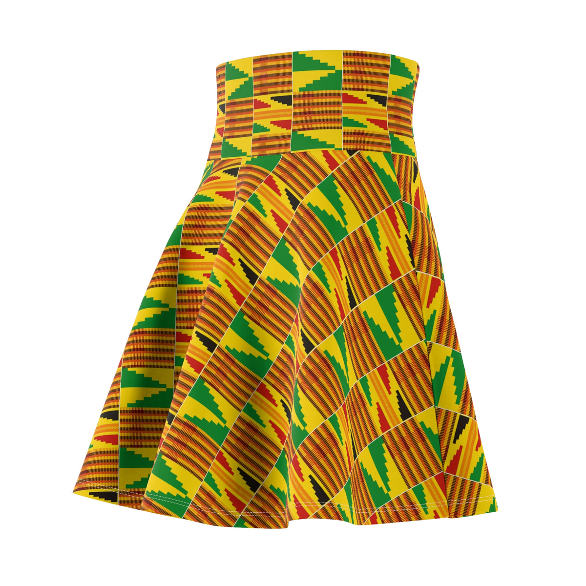 Customized Kente Print Women's Skater Skirt