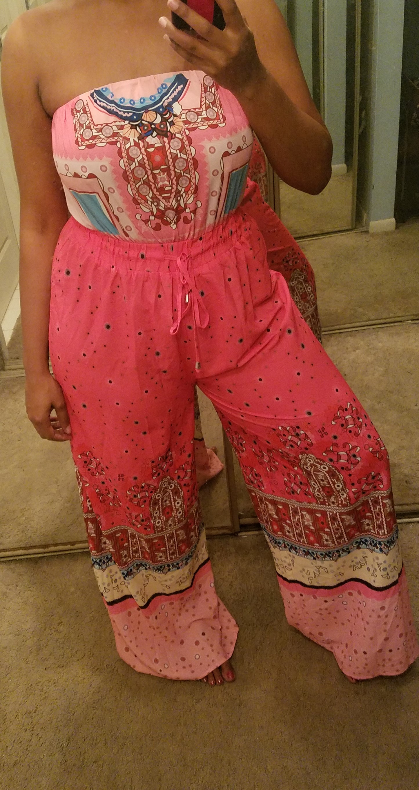 the "pink'n spring" bandeau jumpsuit