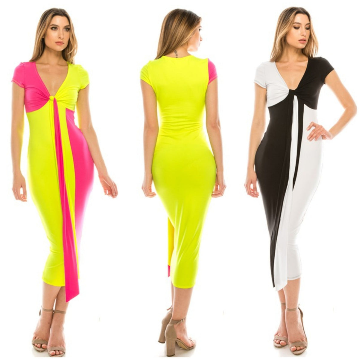 color block midi dress