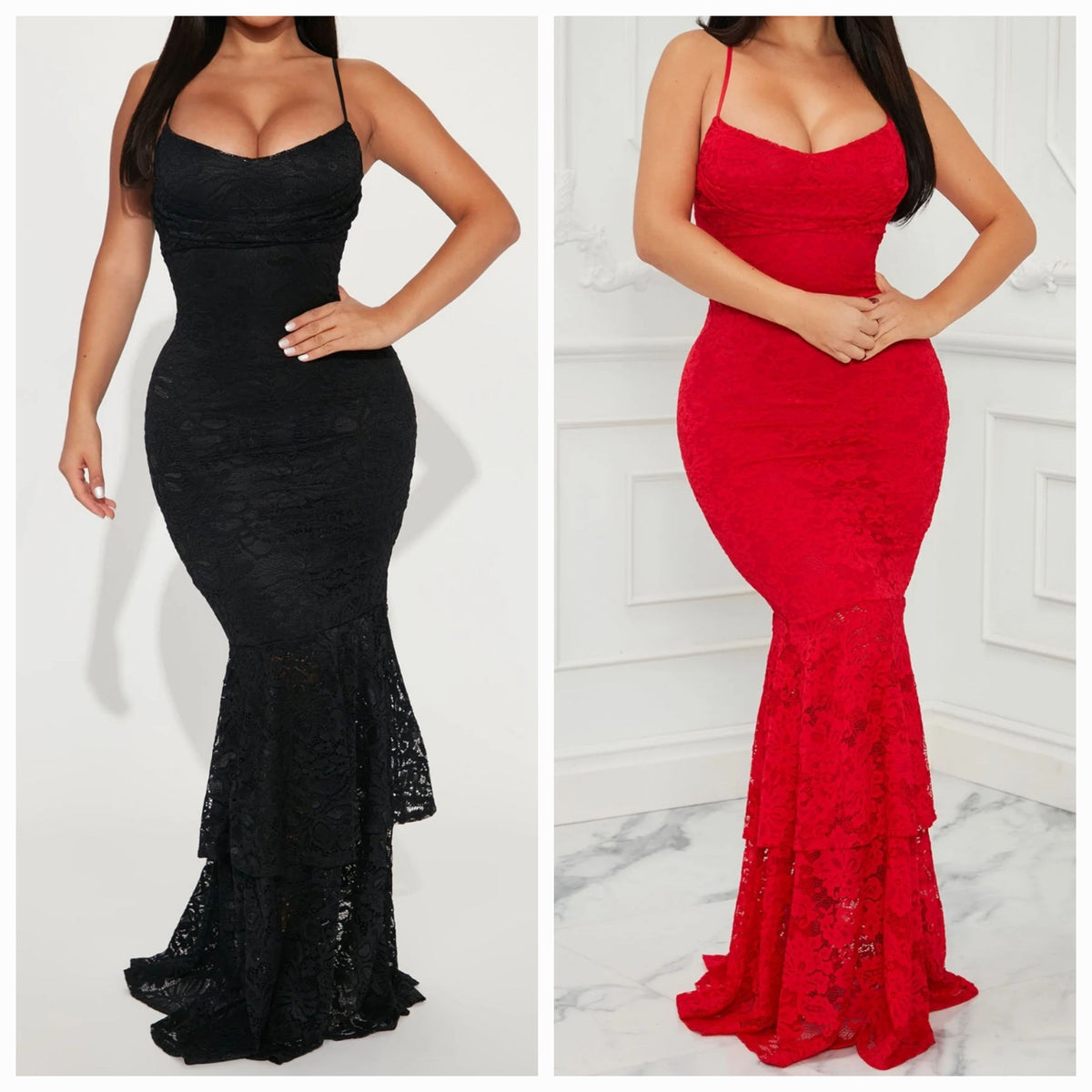 Vestido Longo de Renda Sexy
