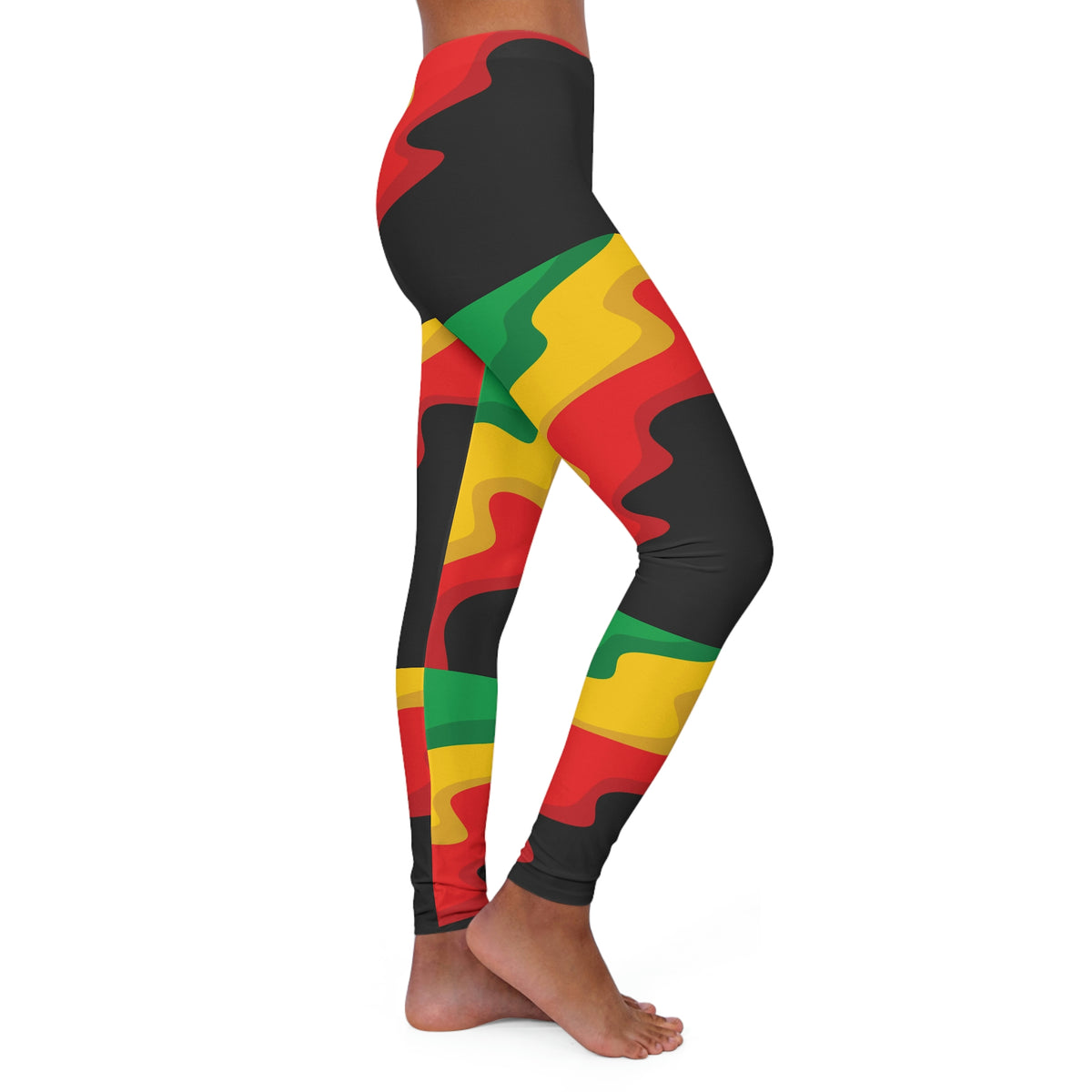 Rasta Print Women's Spandex Leggings