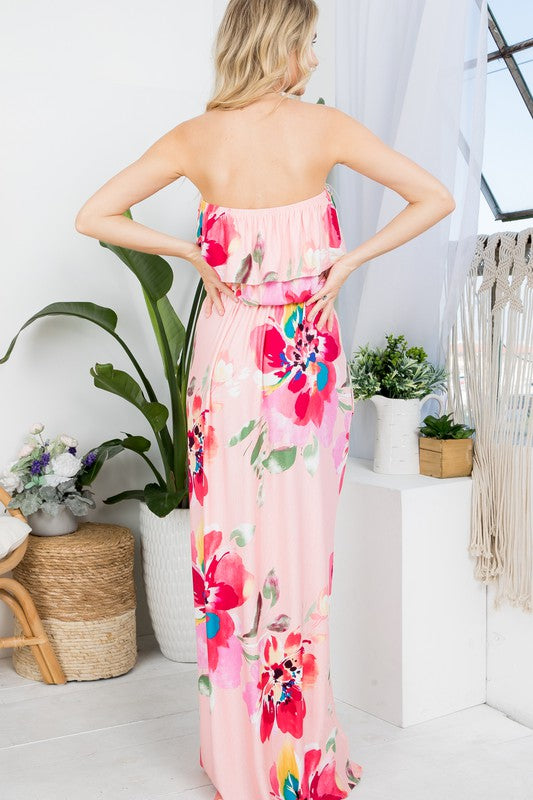 Floral Off Shoulder Maxi Dress
