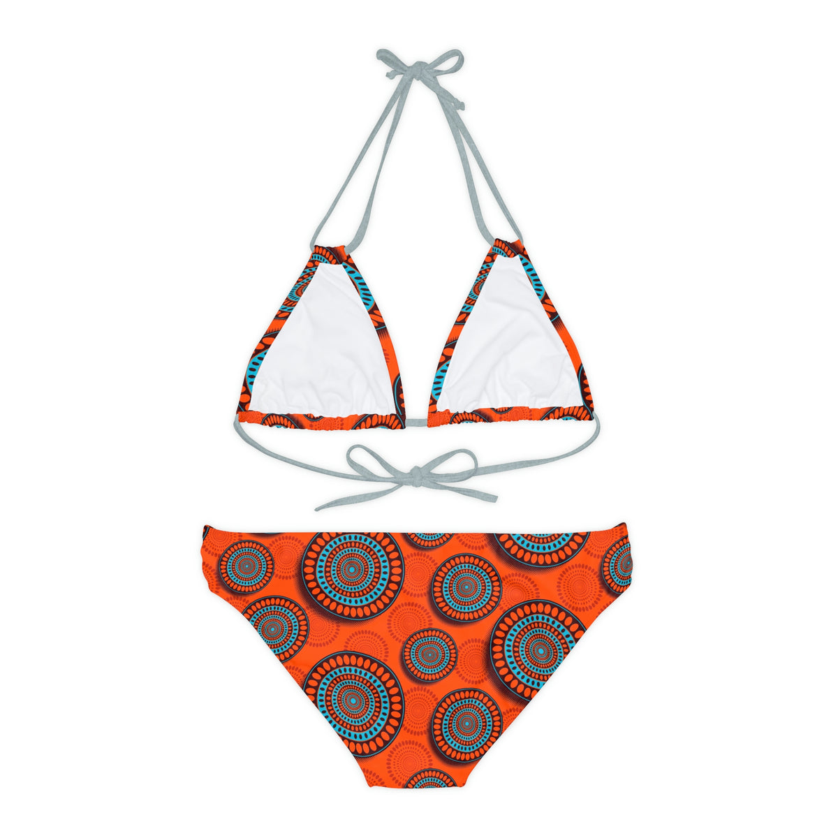 Conjunto de Biquíni com Estampa Africana e Tiras
