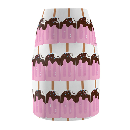 Ice Cream Fudge Print Pencil Skirt