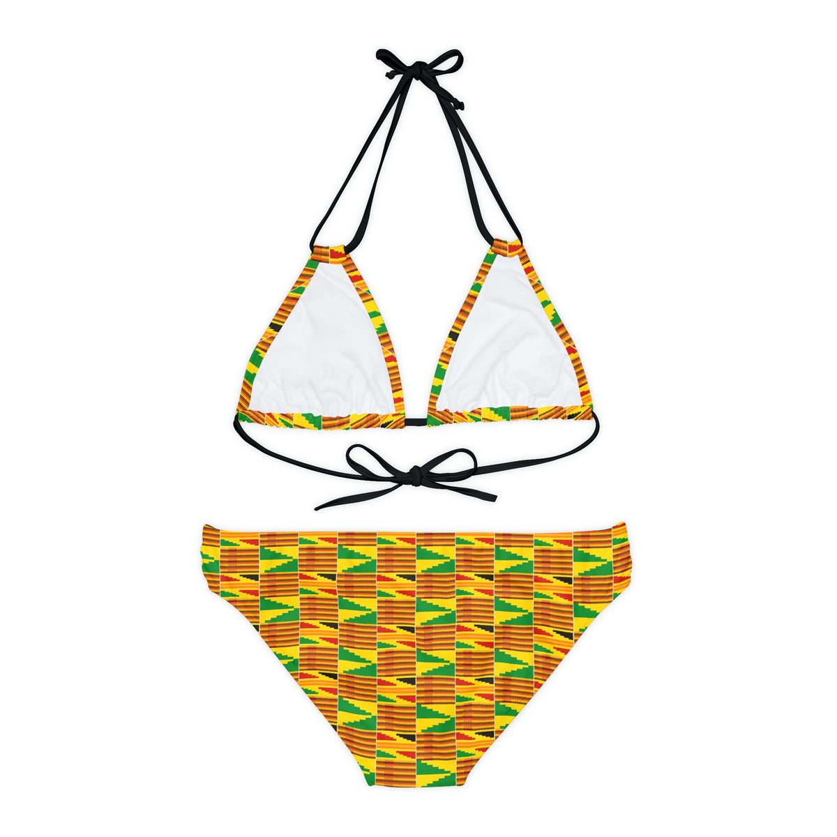 Kente Print Strappy Bikini Set