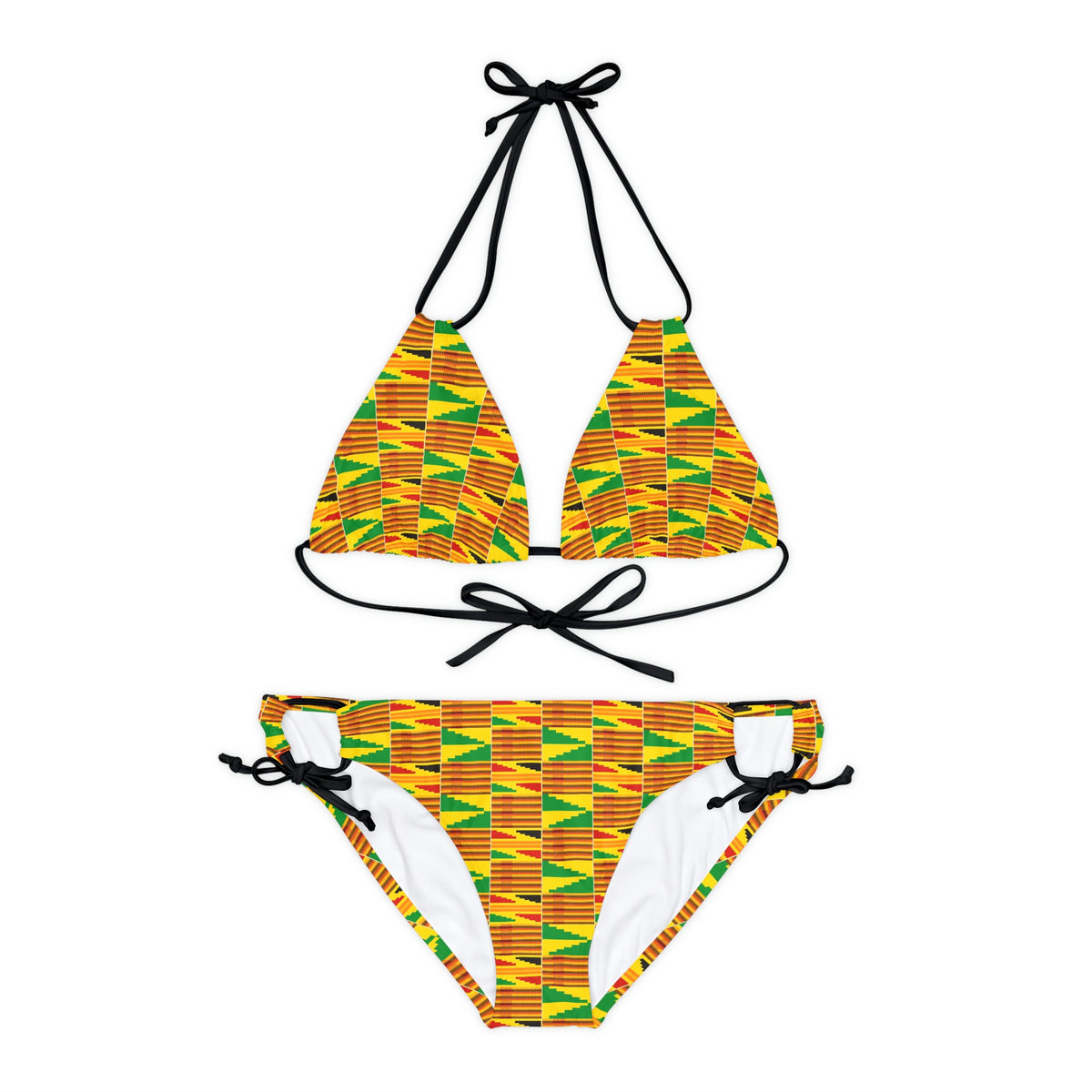 Kente Print Strappy Bikini Set