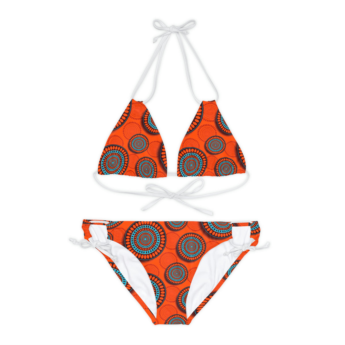 Conjunto de Biquíni com Estampa Africana e Tiras