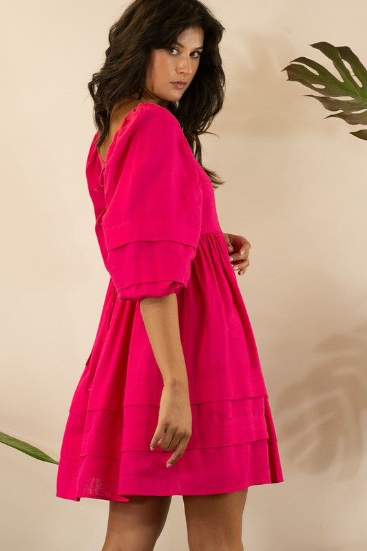 PUFF SLEEVE DOLL MINI DRESS