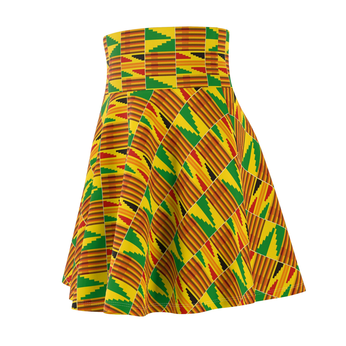 Customized Kente Print Women's Skater Skirt