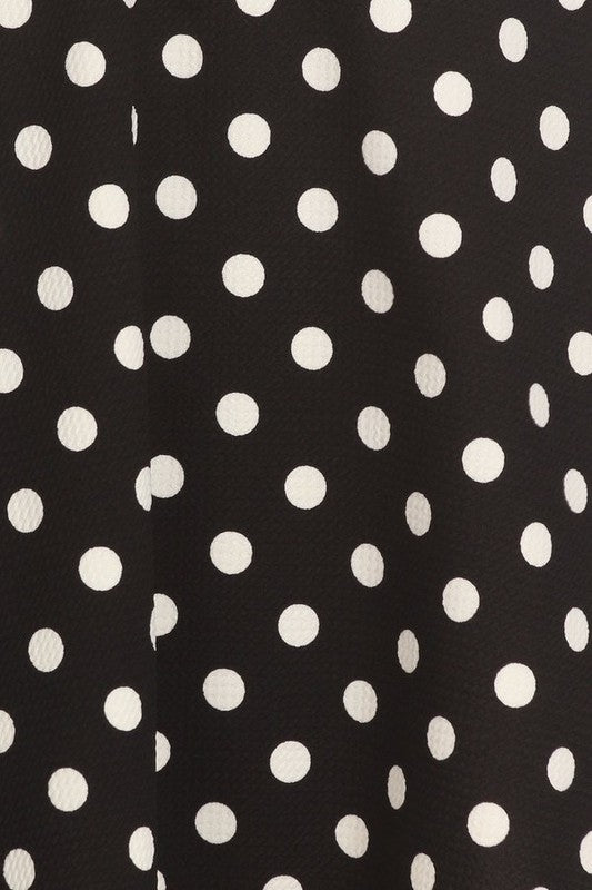 Plus Size Black & White Polka Dot Skirt