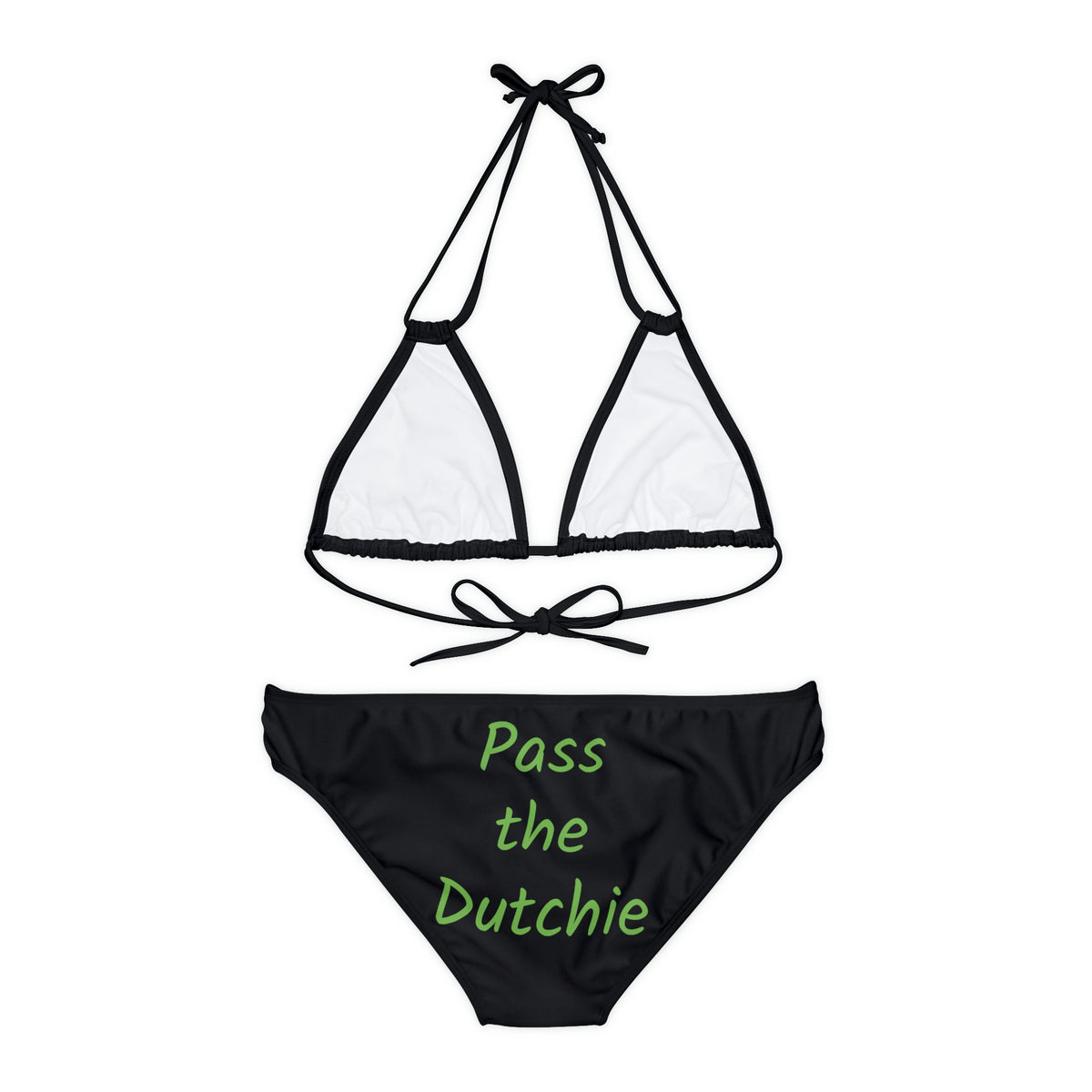 Rasta Reggae Lyric Graphic Print Strappy Bikini Set