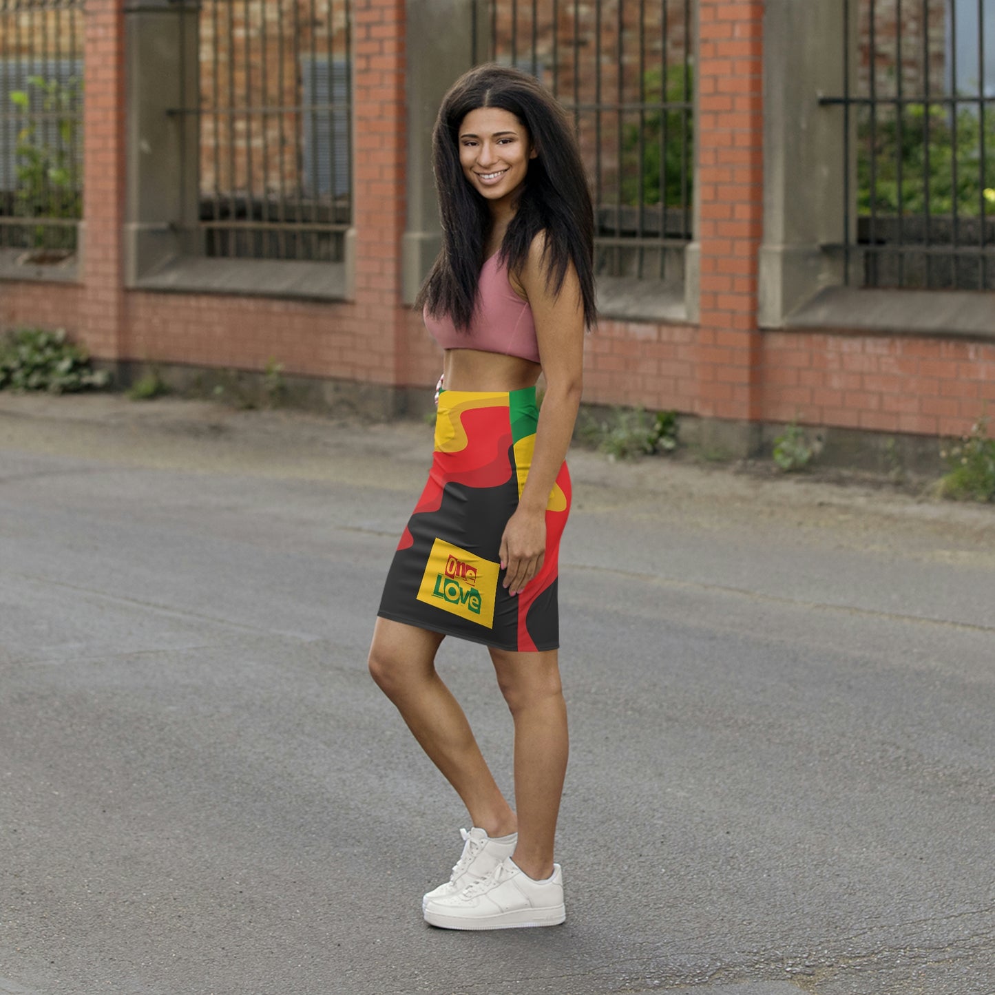 Rasta Print "One Love" Mini Skirt