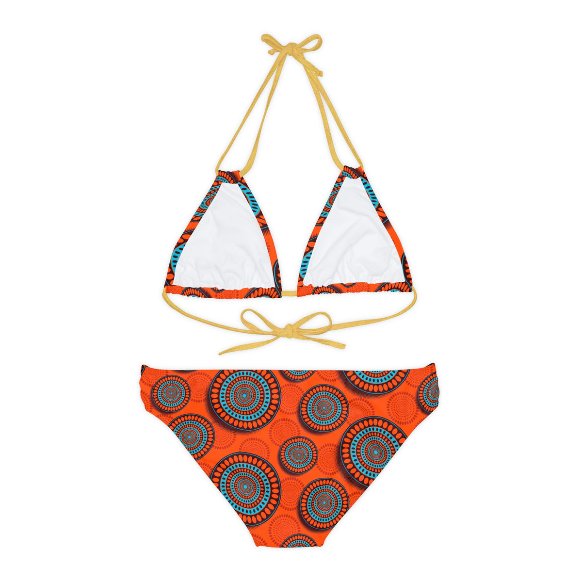 Conjunto de Biquíni com Estampa Africana e Tiras