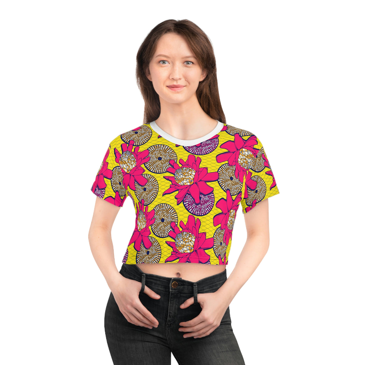 Cropped Estampa Floral Africana