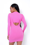 pink suspender bodycon dress