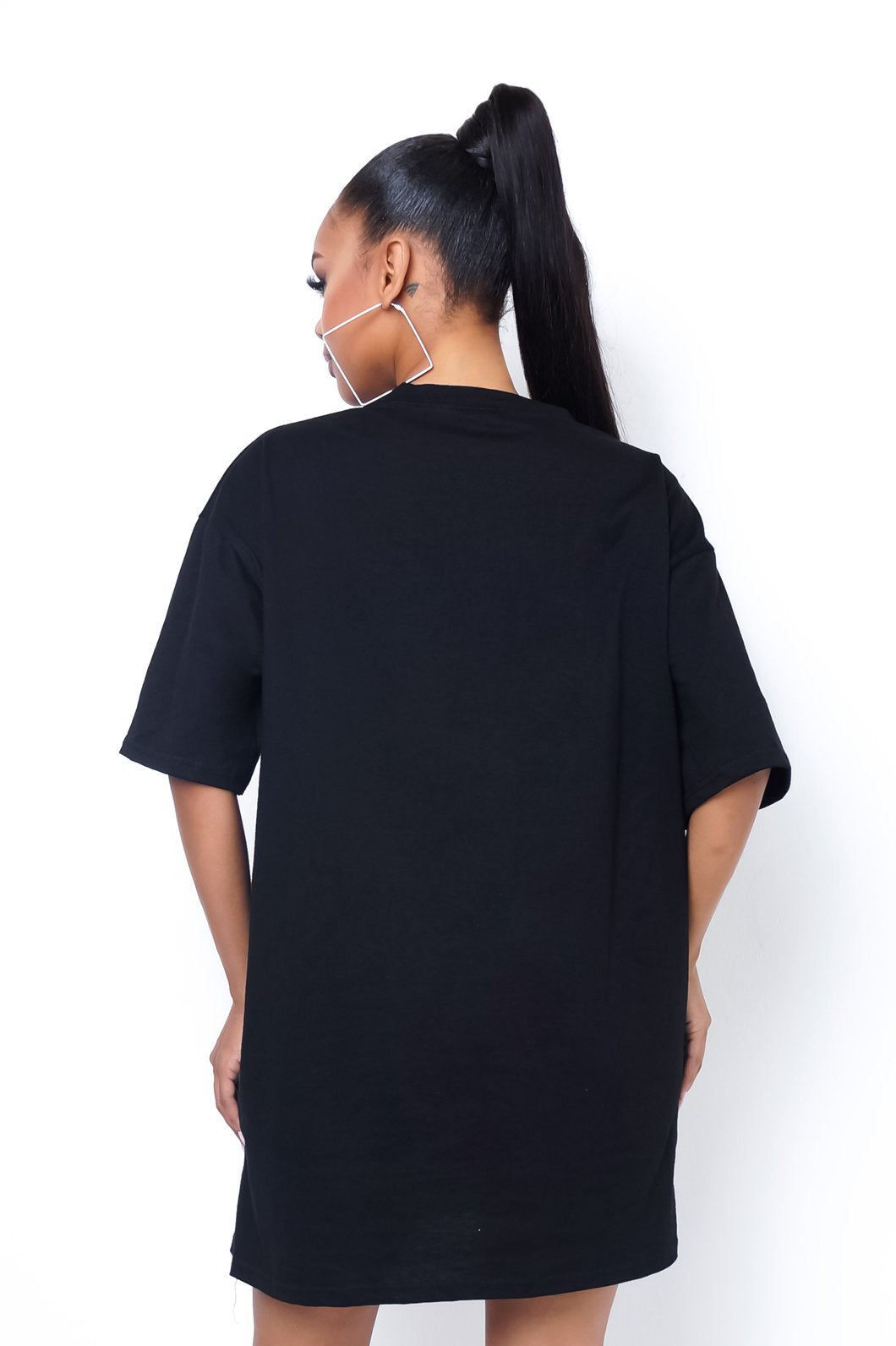 mickey mouse cartoon graphic crew t-shirt dress