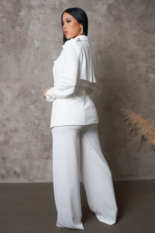 All White Blazer & Pants Set