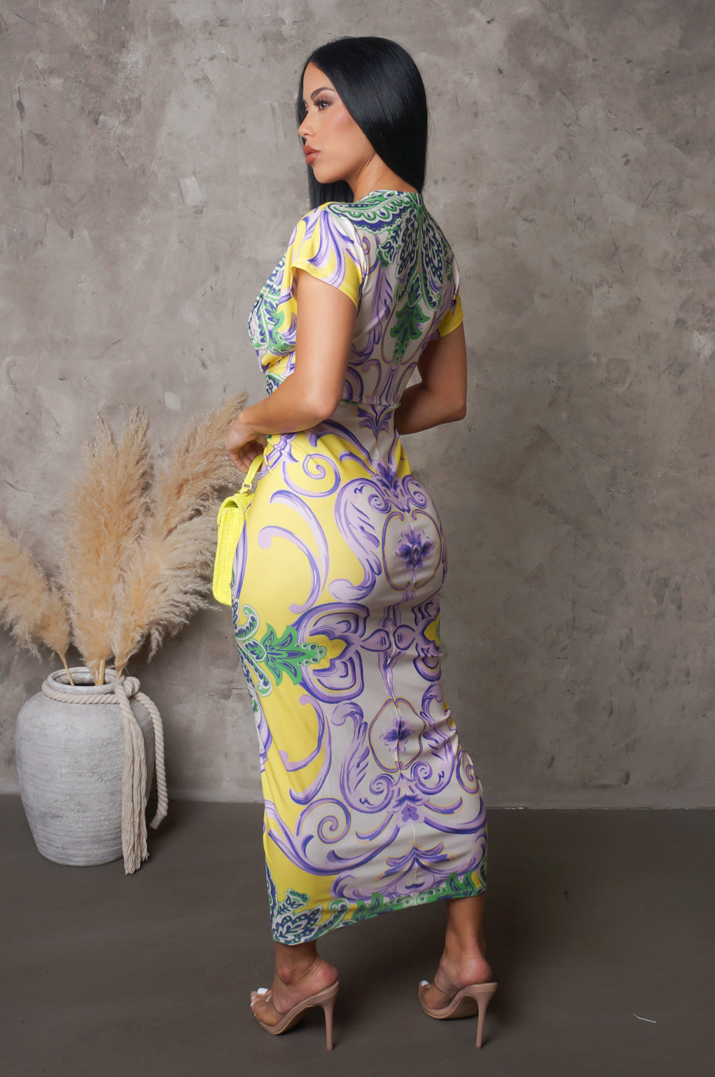 Yellow & Green Mint "Got Lucky" Midi Dress