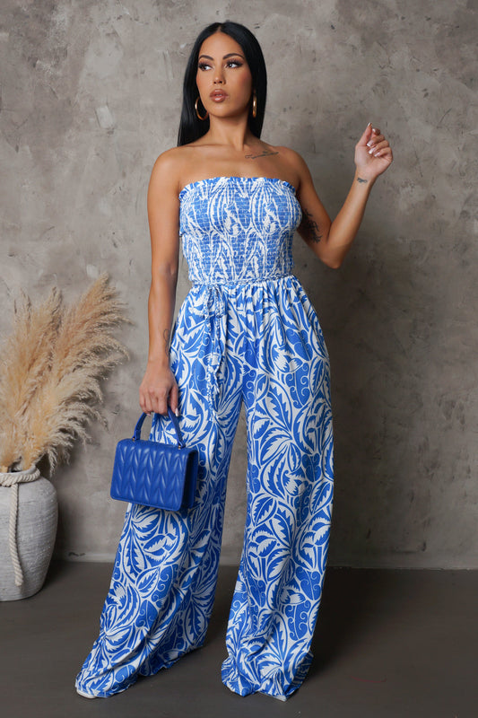 Blue Tube Jumpsuit