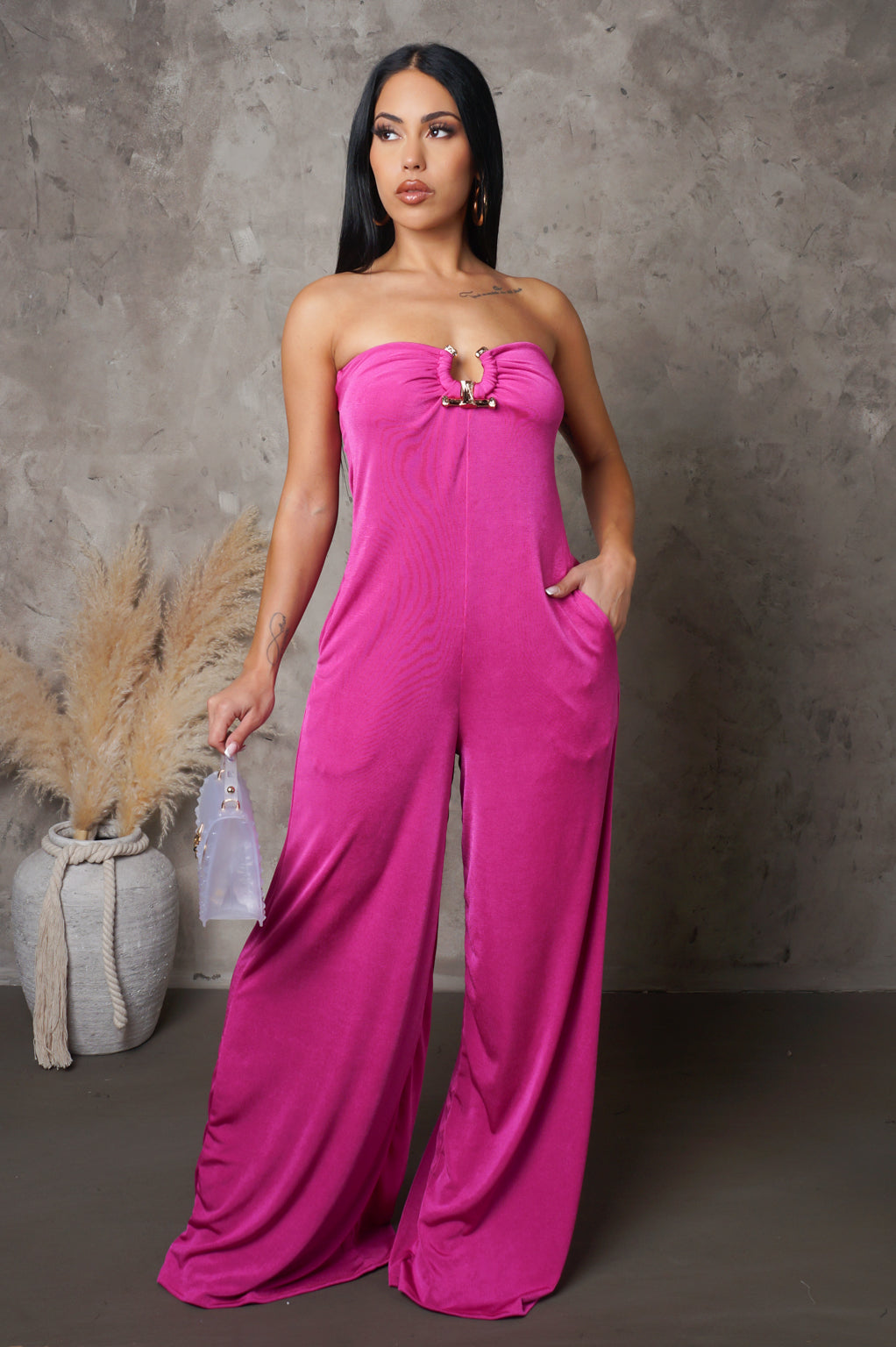 Loose Pocketed Tube Jumpsuit