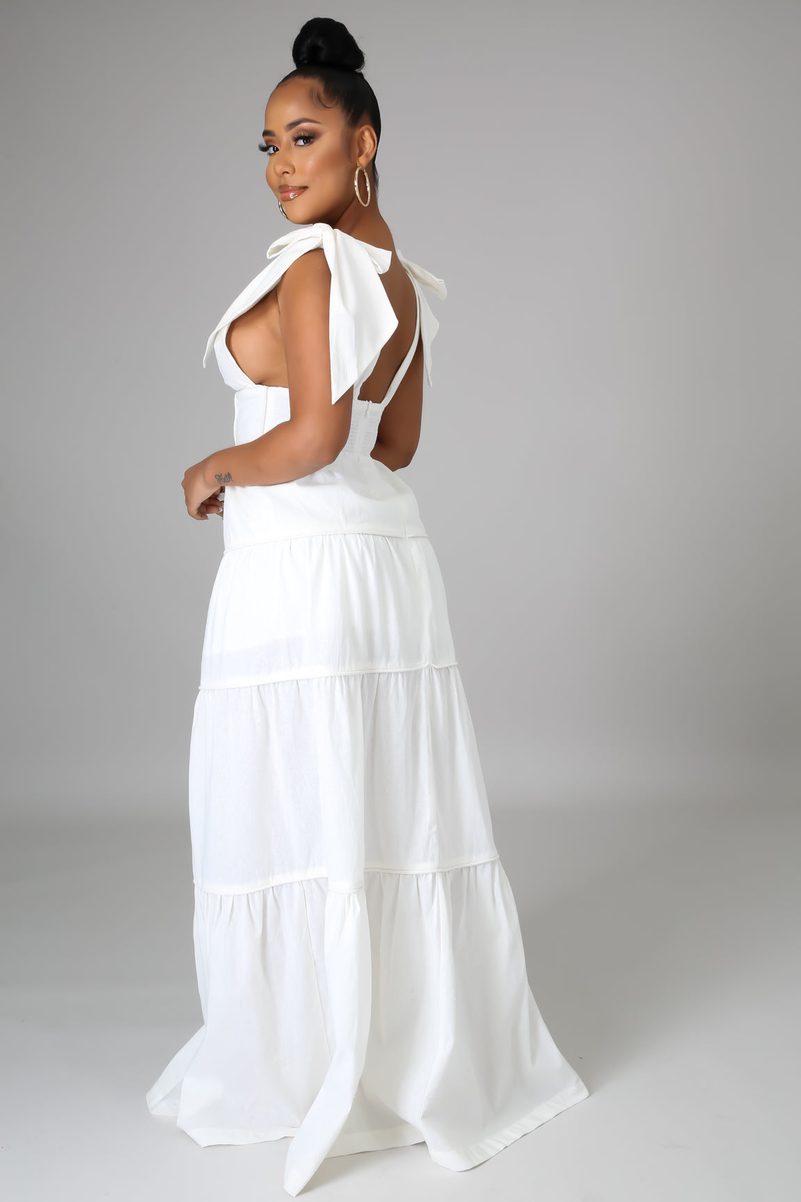 "In the Clouds" Strapped Front Slit Maxi Dress