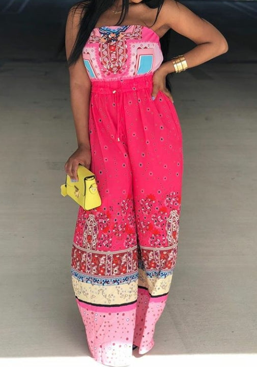 “pink'n spring" bandeau jumpsuit